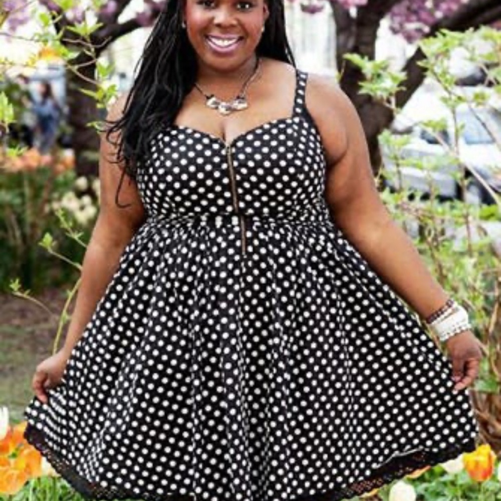 American Rag Black and White Polka Dot Dress